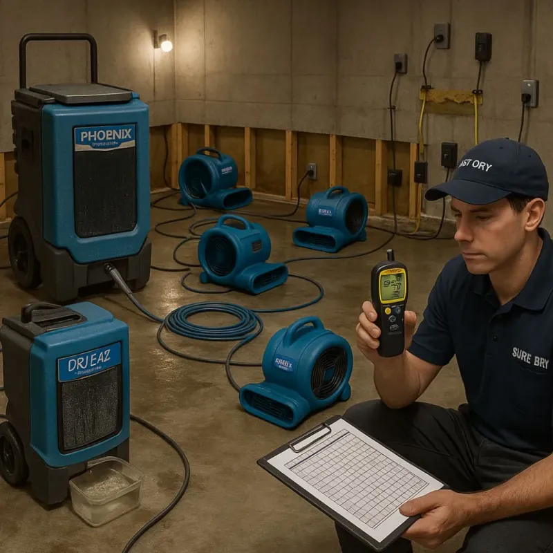 Structural Drying and Dehumidification process in East Norwalk, CT